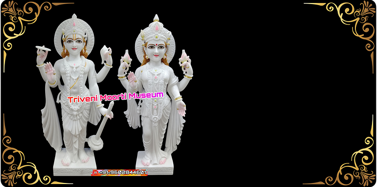 Vishnu Laxmi Marble Murti