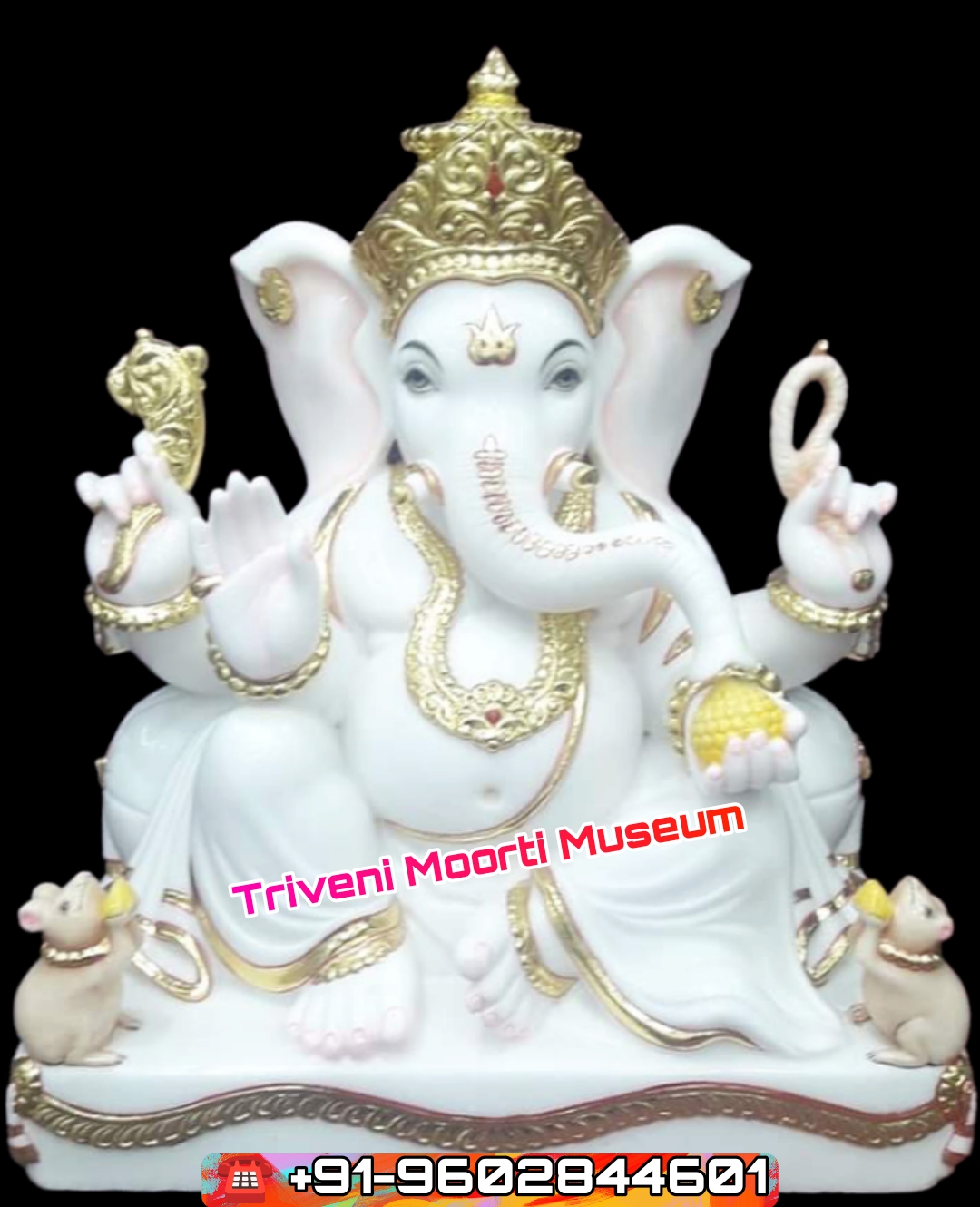 Marble Crafted Ganpati Statue For Temple
